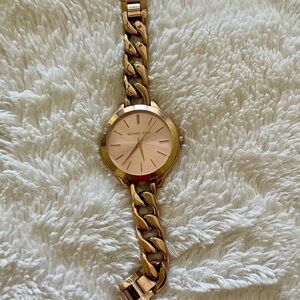 Michael kors rose gold chain watch